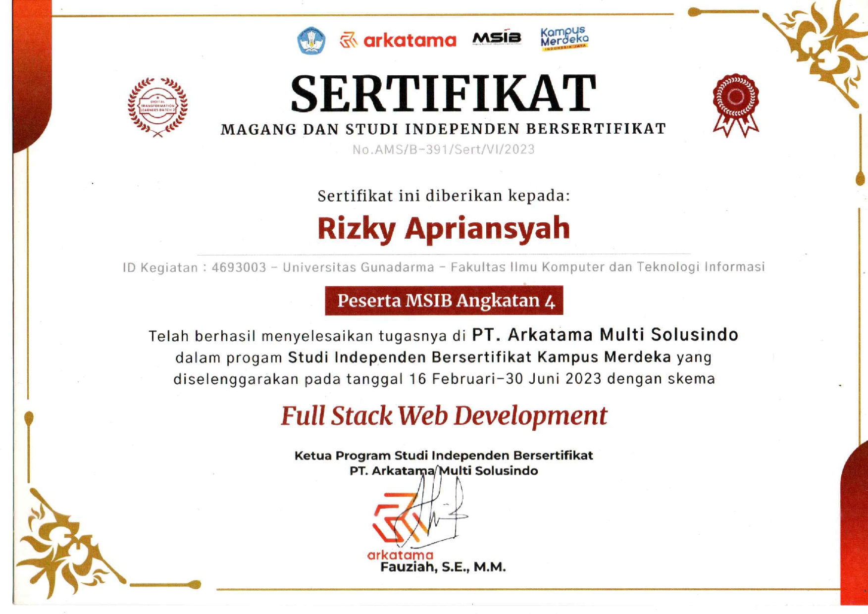 MSIB IV ARKATAMA MULTI SOLUSINDO